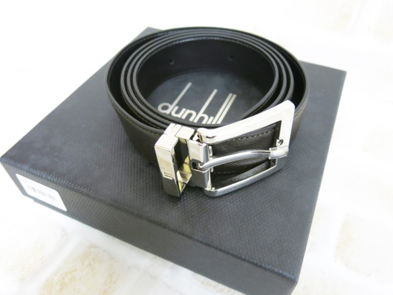 【dunhill】ダンヒル メンズ レザーベルト ブラックxシルバー （42/107） 入荷致しました♪♪♪