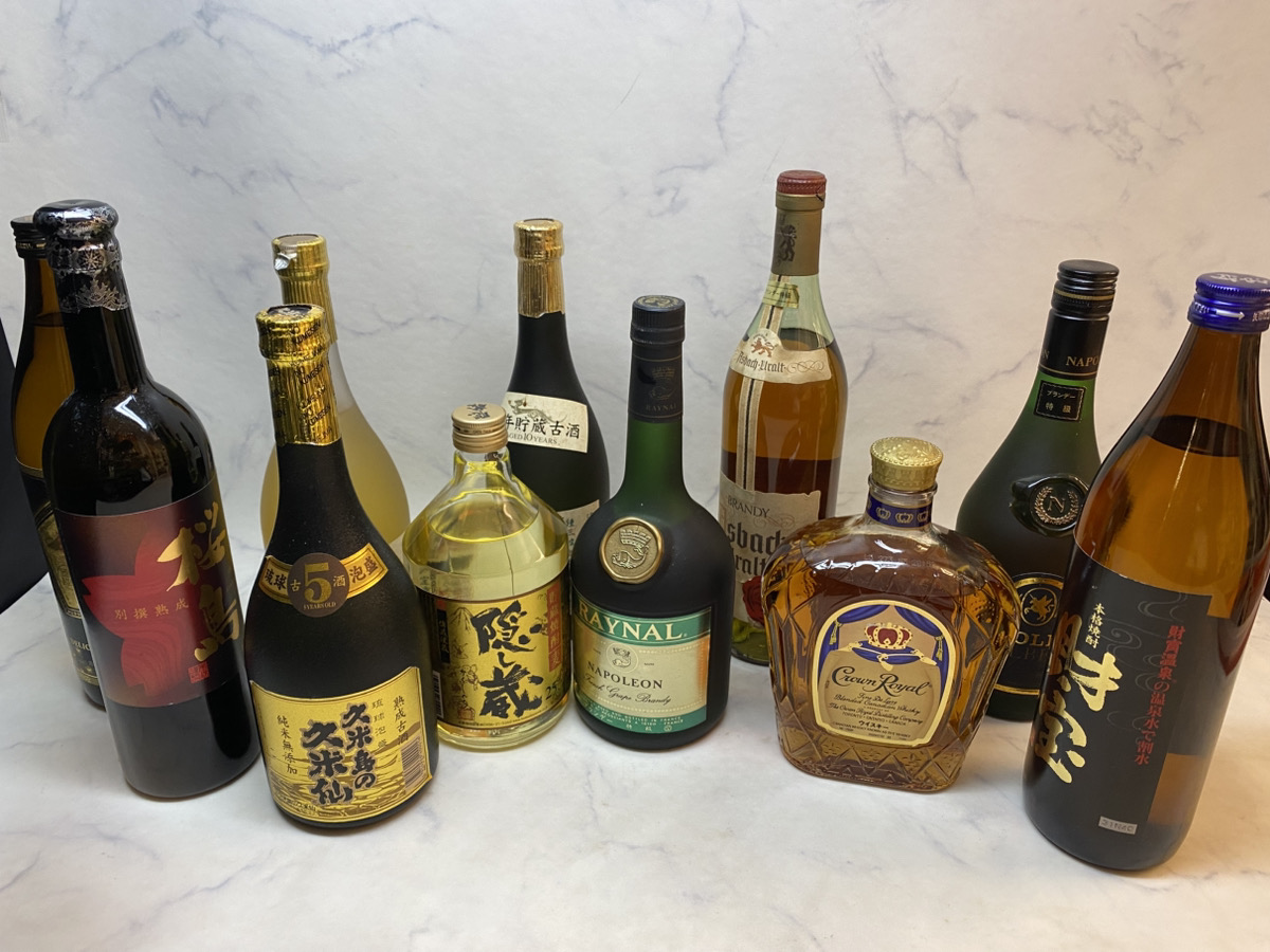 商品名 お酒ウイスキー、ブランデー、焼酎13本