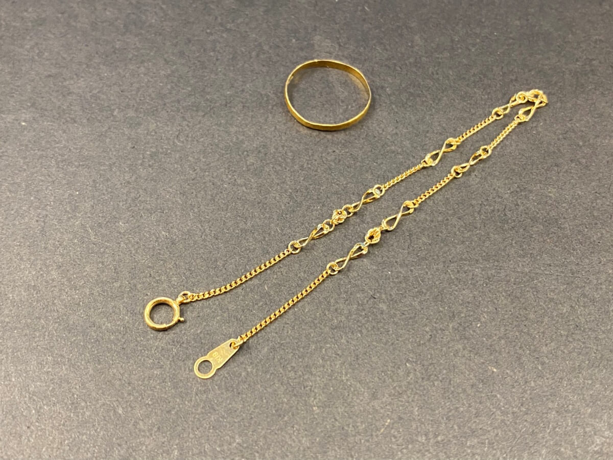 K18リング　ブレスレット　計1.9g   ￥19,300でお買取りさせていただきました