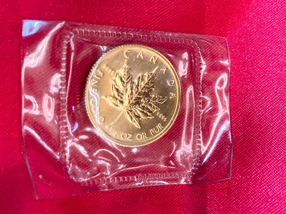 K24（24金）メイプルリーフ金貨  7.7ｇを 106,980円でお買取をさせていただきました。
