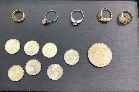 11/1  貴金属 K18　PT900リング 東京オリンピック1000円銀貨  東京オリンピック100円銀貨　お買い取りさせていただきました。　藤岡店