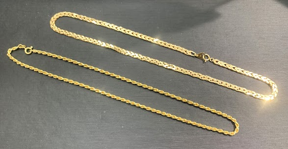 04/05　貴金属　K18 　ネックレス　2本　お買い取りさせていただきました。　藤岡店