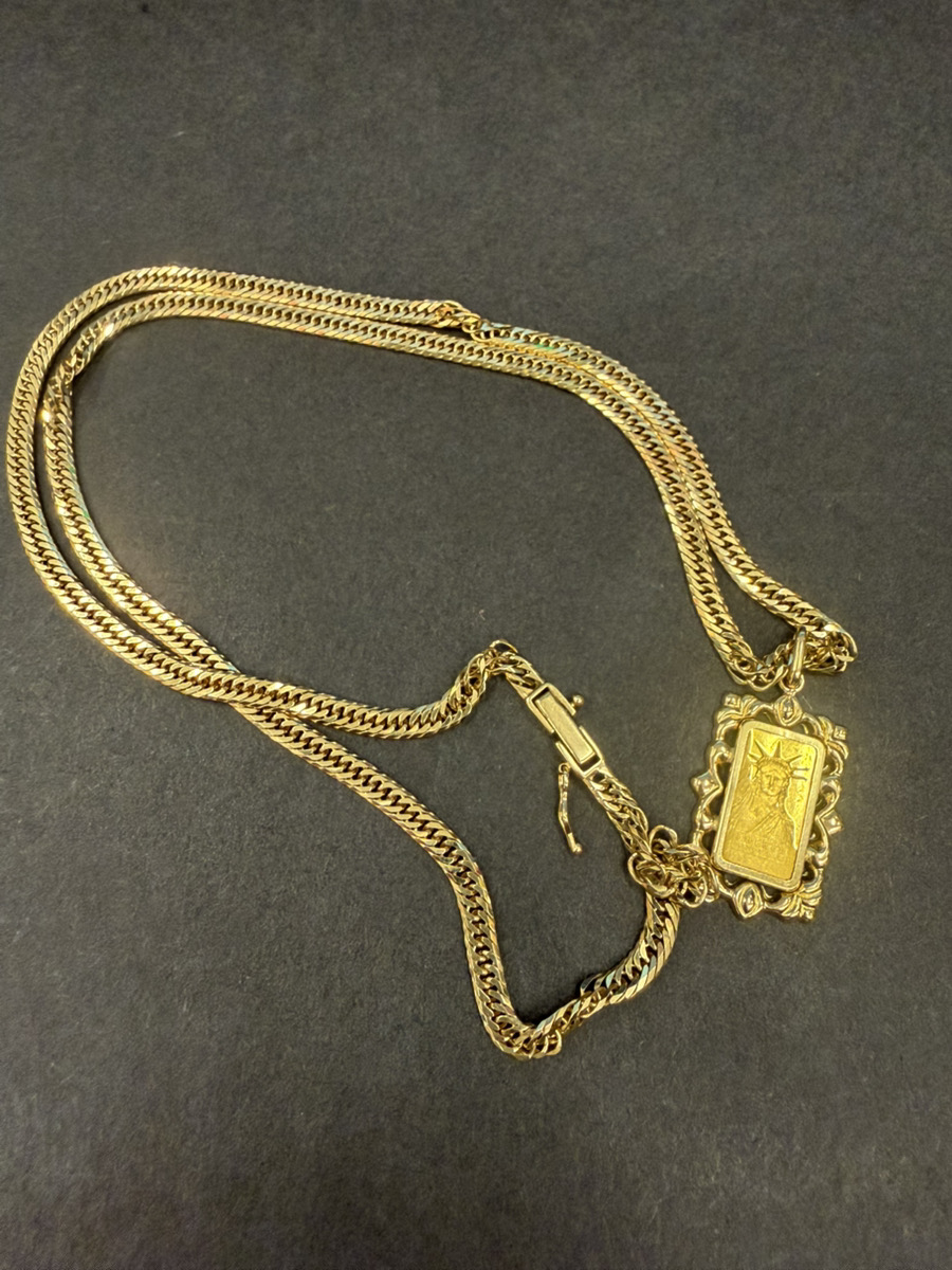 こちらK18 ８面トリプルネックレス K24リバティトップ ￥304,420でお買取をさせていただきました！